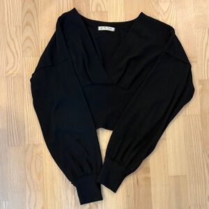 We The Free Black Cropped Sweatshirt